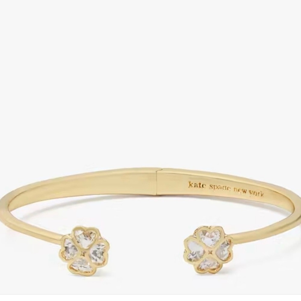 KATE SPADE, SOMETHING SPARKLY HINGED OPEN BANDLE GOLDTONE